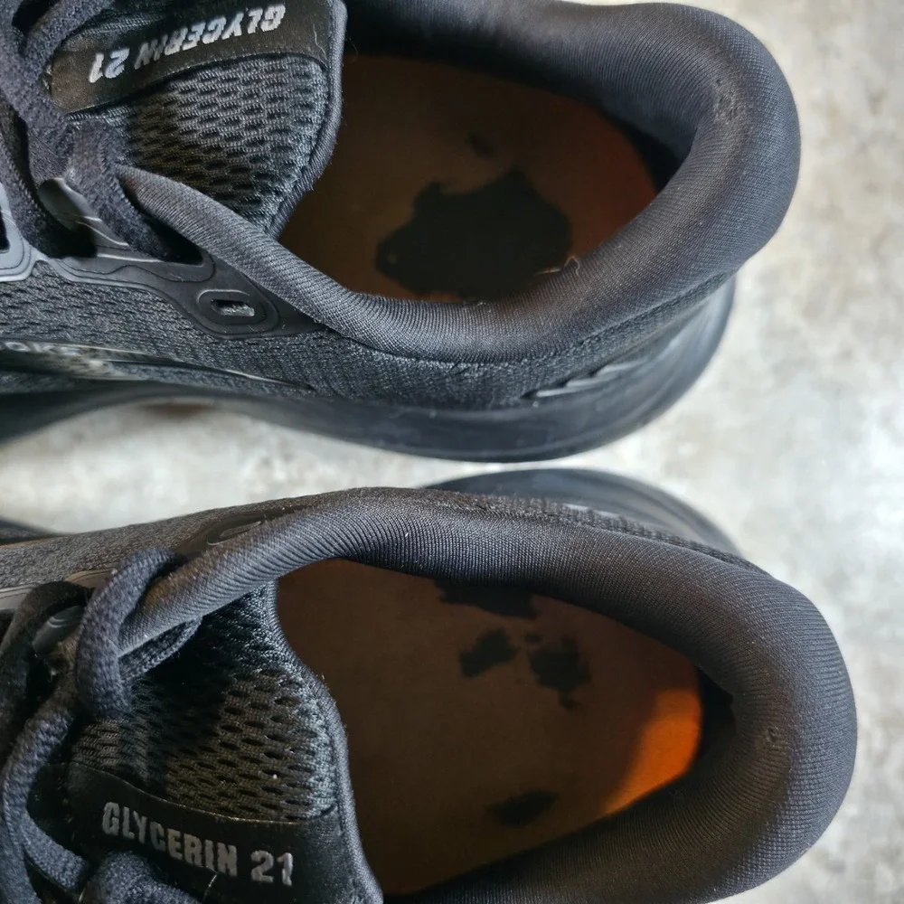 Brooks Glycerin 21 Mens Shoes 10.5 Triple Black Running 1104191D020 *Read Desc.